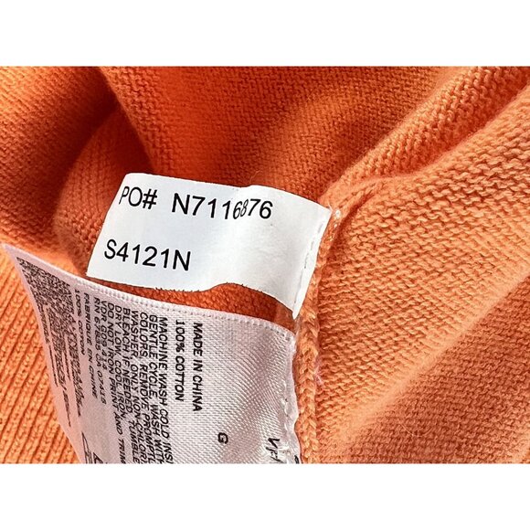 Nautica Sweater Mens Large Orange V Neck 100% Cotton Pullover Lightweight Knit - Picture 6 of 11